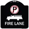 Signmission Fire Lane W/ No Parking& Graphic Heavy-Gauge Aluminum Architectural Sign, 18" x 18", BW-1818-24017 A-DES-BW-1818-24017 - alternate 1